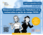 Découvrir les métiers de l'hôtellerie et la restauration à partir du manga TOTEI à Nantes le lundi 24 novembre 2025 