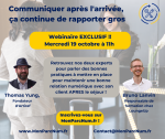 Webinaire Bonus du 19 octobre 2022 à 11h : Titre : Communiquer après l'arrivée, ça continue de rapporter gros
