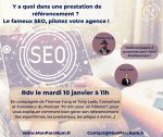 <i class="fa-laptop fas"></i> Webinaire «<small class="fine d-inline"> </small>Y a quoi dans une prestation de référencement<small class="fine d-inline"> </small>? le fameux SEO, pilotez votre agence<small class="fine d-inline"> </small>!<small class="fine d-inline"> </small>» le 10 janvier 2023