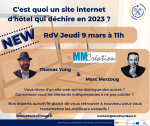<i class="fa-laptop fas"></i> Webinaire «<small class="fine d-inline"> </small>C'est quoi un site internet d'hôtel qui déchire en 2023<small class="fine d-inline"> </small>?<small class="fine d-inline"> </small>» le 09 mars 2023