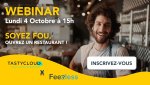 <i class="fa-laptop fas"></i> Webinar TastyCloud & Feezless Soyez fou, ouvrez un restaurant<small class="fine d-inline"> </small>! le 04 octobre 2021